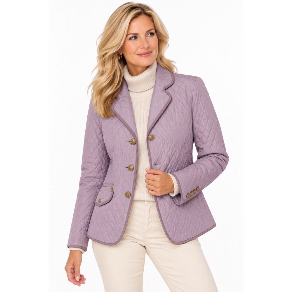 Talbots Quilted Lavender Jacket Women's Petite 6P Office Blazer